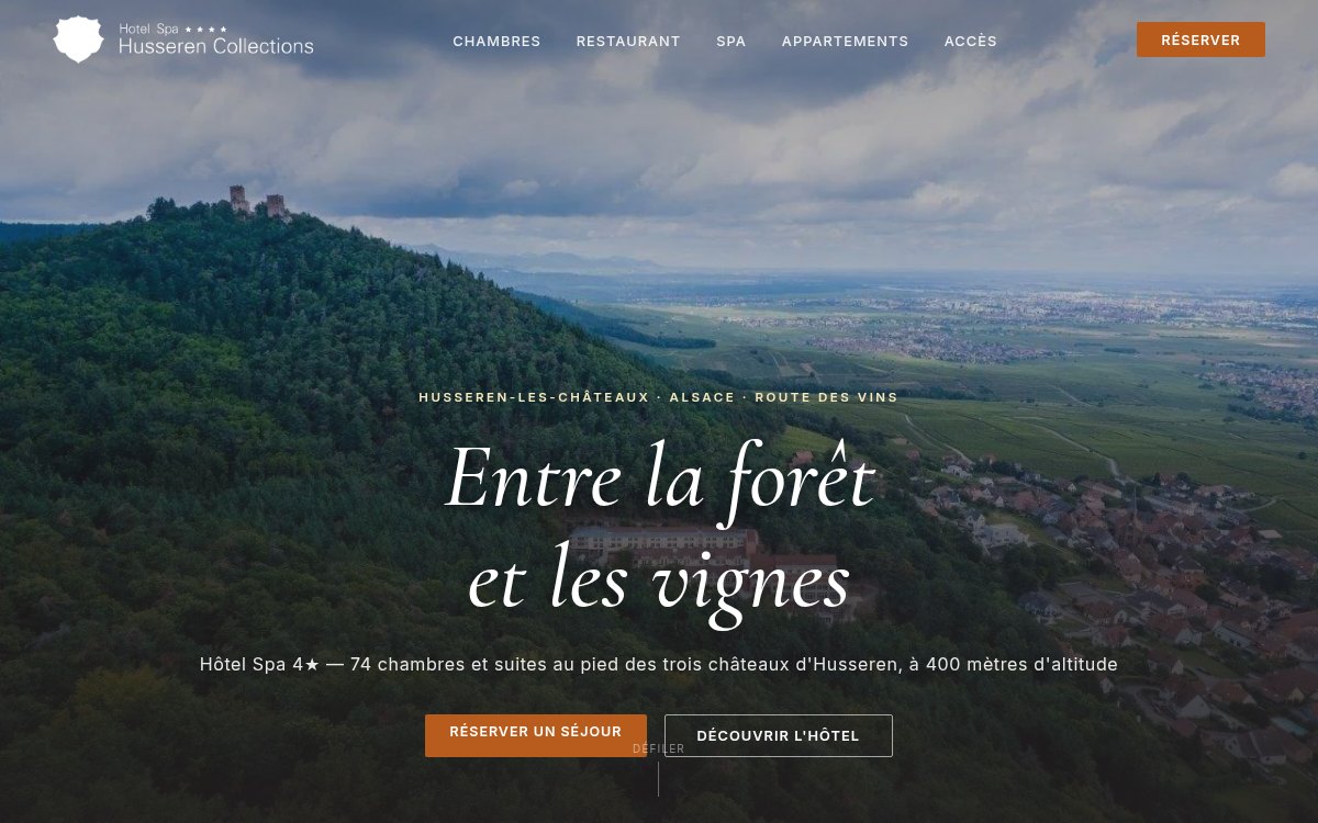 La refonte proposée — Refonte du site de Husseren Collections — Hôtel Spa