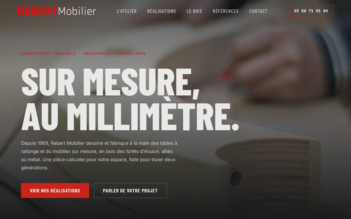 La refonte proposée — Refonte du site de Rebert Mobilier