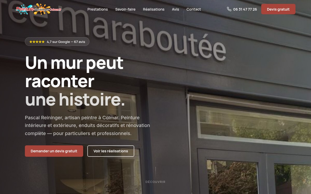 La refonte proposée — Refonte du site de Reininger Peinture