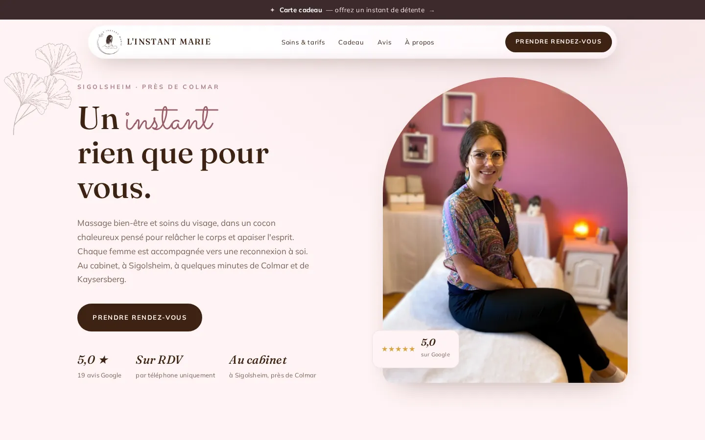 Le site de L'Instant Marie